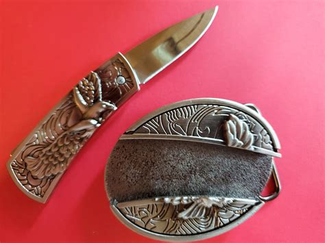 Unusual Knife Belt Buckle Western EAGLE Cowboy Rodeo | Etsy