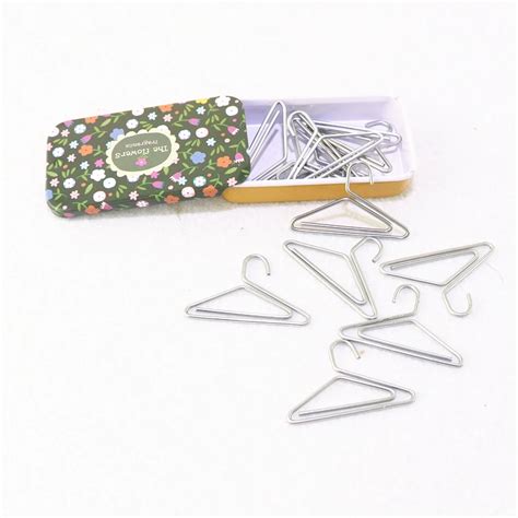 12pcs/lot hanger Shape Paper Clips Creative Interesting Bookmark Clip ...