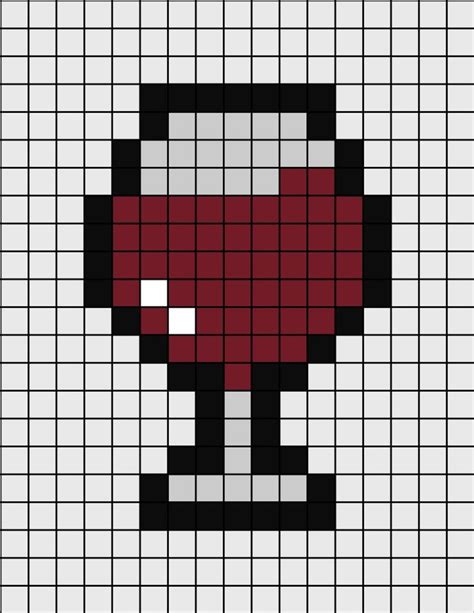 Glass of Red Wine Pixel Art | Dibujitos sencillos, Dibujos fáciles ...