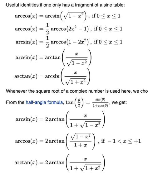 Inverse Cosine Function