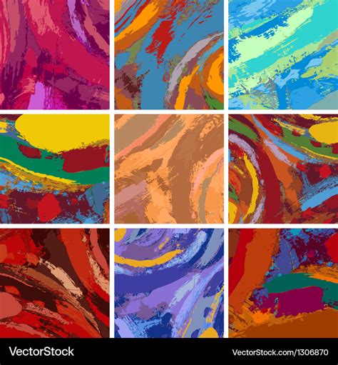 Abstract painting background design set Royalty Free Vector