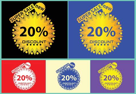 20 percent discount new offer logo and icon design template 6577285 ...