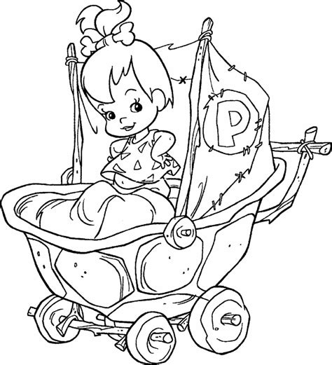 Pebbles and bambam coloring pages