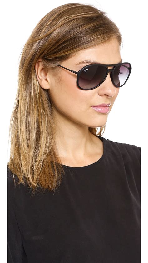 Ray-ban Youngster Rubber Aviator Sunglasses in Black | Lyst