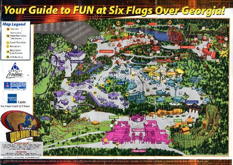 Theme Park Brochures Six Flags Over Georgia Map 2002 ...