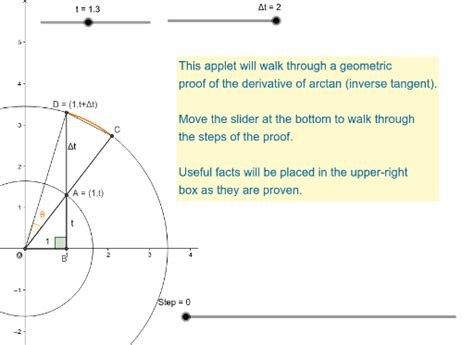 Calculus - Derivative of Arctan (Geometric proof) #2 – GeoGebra