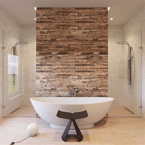 reclaimed teak wall panels. www.teaknco.com | Wood wall bathroom ...