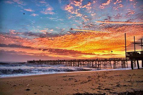 Bright sunrise at Flagler Beach Pier Photograph by David Jordan - Fine ...