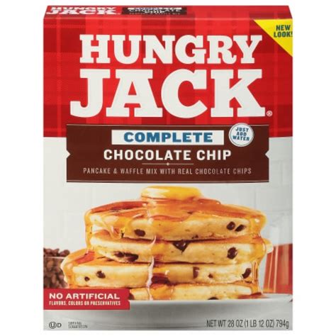 Hungry Jack Complete Chocolate Chip Pancake Mix and Waffle Mix, 28 oz ...