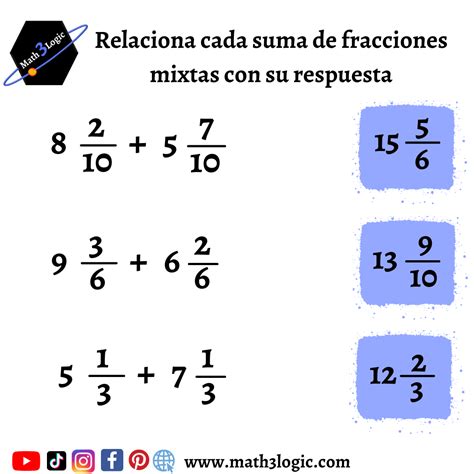 Suma y Resta de Fracciones Mixtas – Math3logic