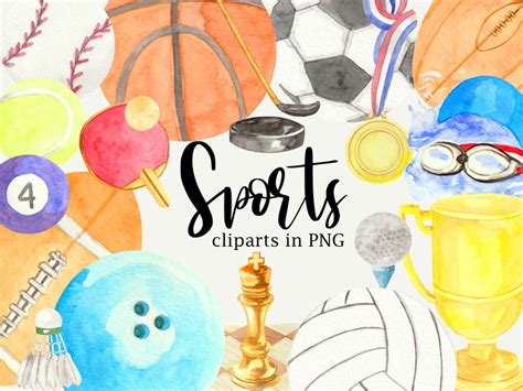 Sports Clip Art Elements in PNG Format PE Intramurals - Etsy