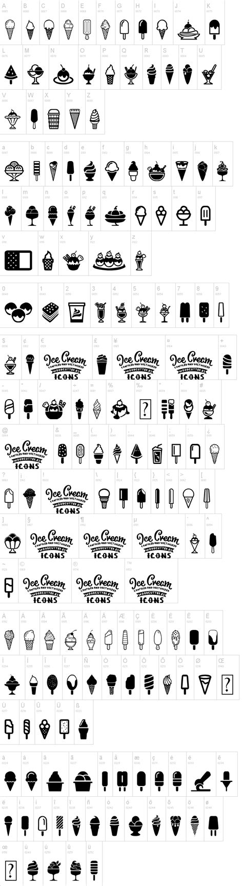 Ice Cream Icons Font | dafont.com