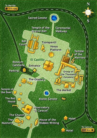 Chichen Itza Map | Locate Chichen Itza buildings