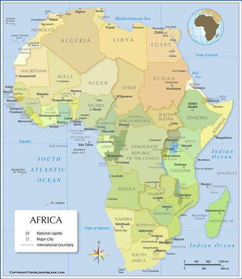 Printable Africa Political Map – Map of Africa Political