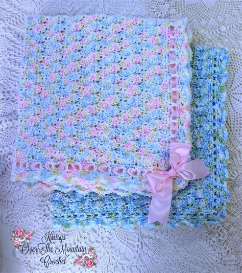 How To Crochet A Simple Shells Baby Blanket - Krissys Over The Mountain ...