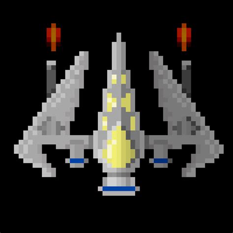 Spaceship Pixel Art GIF