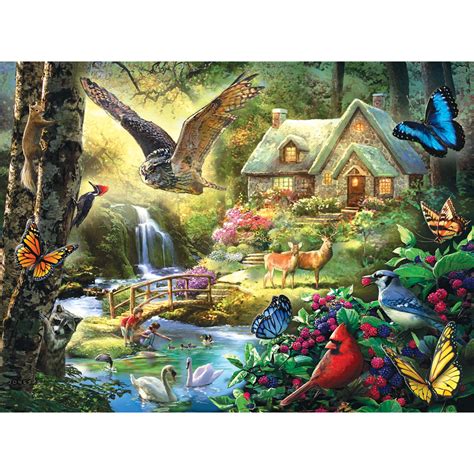 Forest Cottage 1000 Piece Jigsaw Puzzle | Bits and Pieces