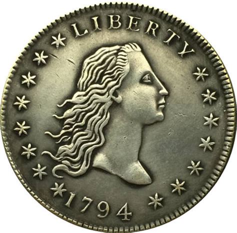 Replica 1794 Flowing Hair First Silver Dollar Coin Antique Uncirculated ...