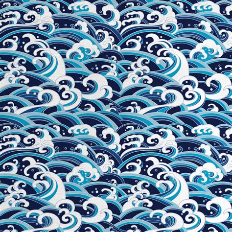 East Urban Home Japanese Wave Fabric | Wayfair