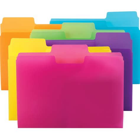 Smead, SMD10515, SuperTab Poly File Folders, 18 / Pack, Yellow,Orange ...