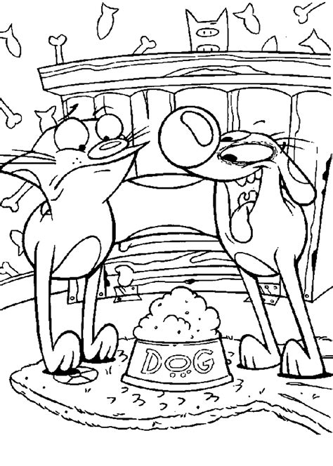 Cat Dog Cartoon Coloring Pages - Manuel Silver's Coloring Pages