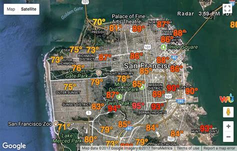 Was there really a 55-degree temperature difference around San ...