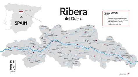 Map of Ribera del Duero wine region in Spain | Spanish wine, Wine ...