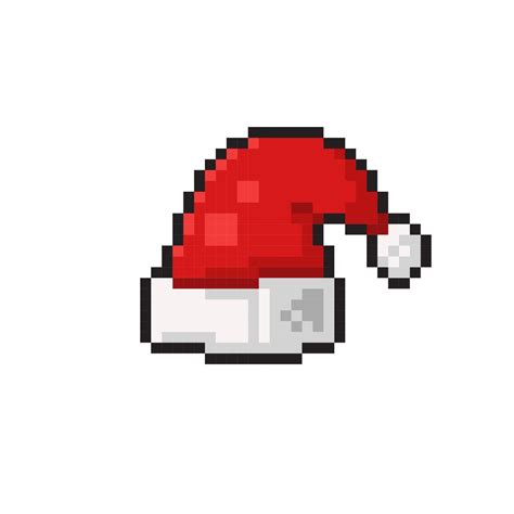 santa hat in pixel art style 21195039 Vector Art at Vecteezy