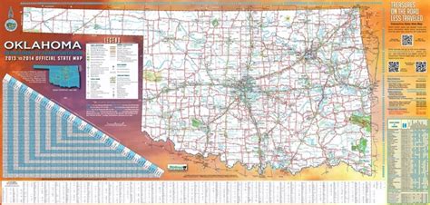 Large detailed road map of Oklahoma