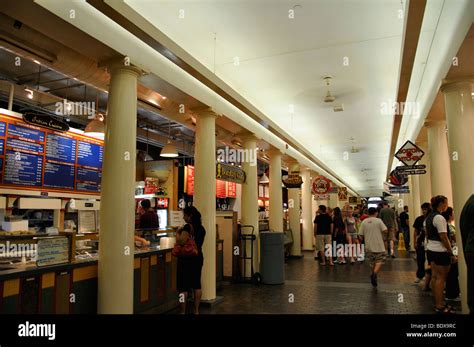 Quincy Market Food Court in Boston, Massachusetts, USA Stock Photo - Alamy