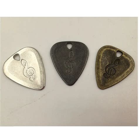 1pcs Metal Guitar Pick For Acoustic/ Electric Guitar silver black ...