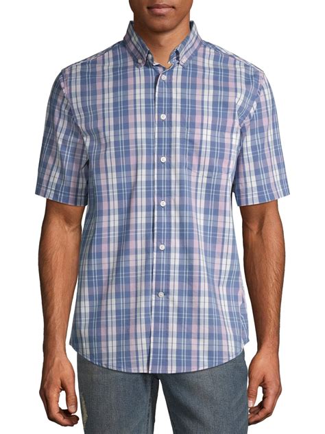 George Men's and Big Men's Plaid Poplin Short Sleeve Shirt – BrickSeek