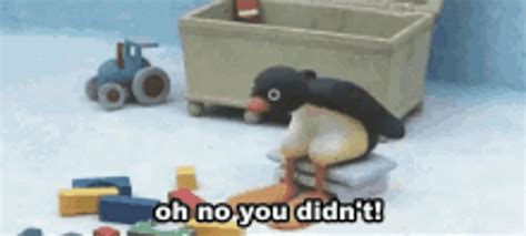 Oh No You Didn't Pingu Shaking Head GIF | GIFDB.com