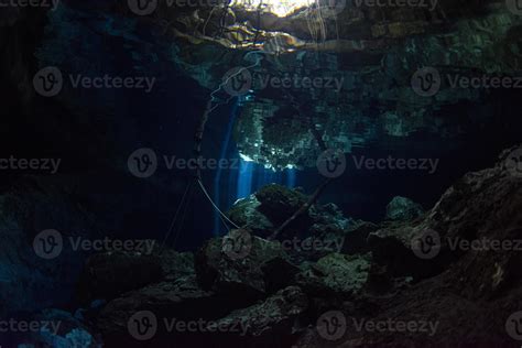 Cave diving in mexico cenote 12013126 Stock Photo at Vecteezy