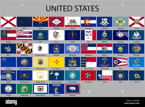 all Flags of states of the United States of America Stock Vector Image ...