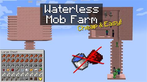 Efficient Waterless Mob Farm Tutorial | Ideal for Skyblock/Oneblock ...