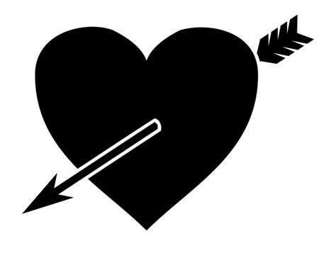 Free Heart Arrow Silhouette, Download Free Heart Arrow Silhouette png ...