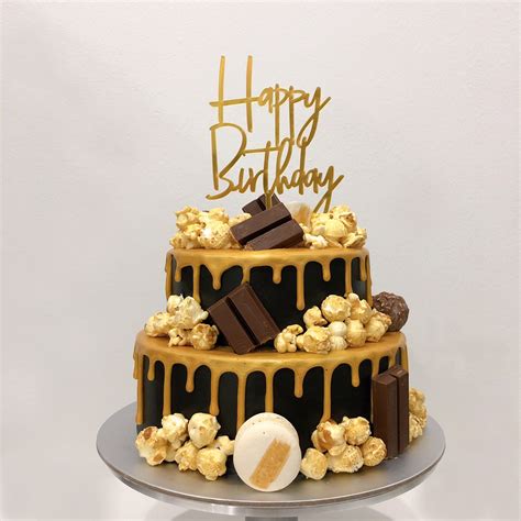 Black Gold Birthday Cake, Food & Drinks, Gift Baskets & Hampers on ...