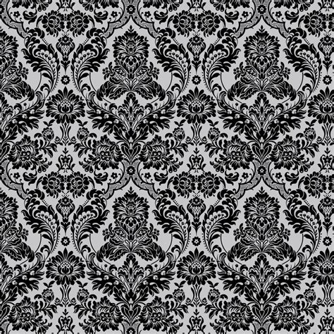 Gothic Damask Flock by Graham & Brown - Black / Silver - Wallpaper ...