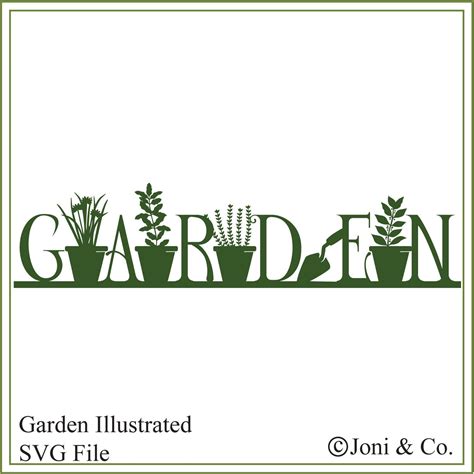 Garden svg, Illustrated Garden word svg, iron on transfer svg ...