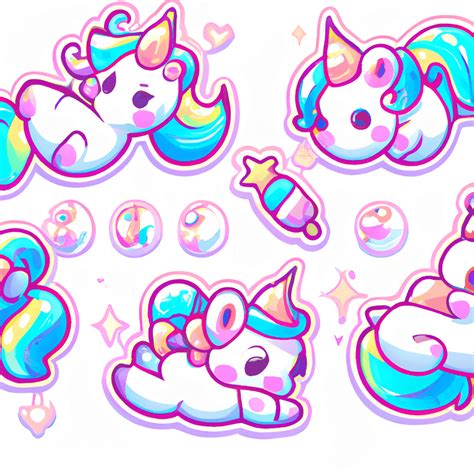 Cute Unicorn Stickers · Creative Fabrica