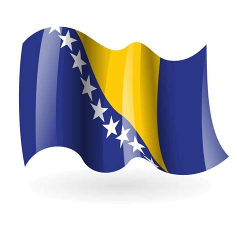 Wavy flag of Bosnia and Herzegovina Royalty Free Stock SVG Vector and ...