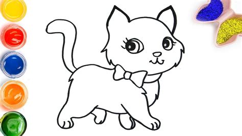 Cat Color Drawing For Kids - Learn how to draw cat for kids pictures ...