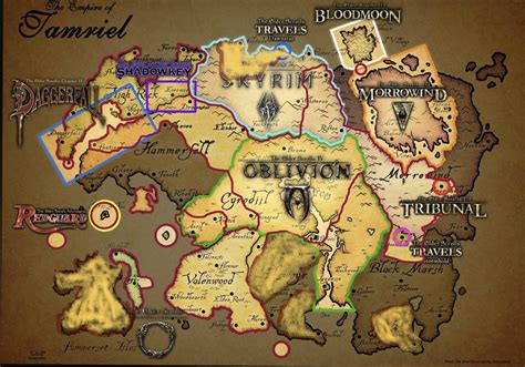 UPDATED* Map of all the locations portrayed in every Elder Scrolls game ...