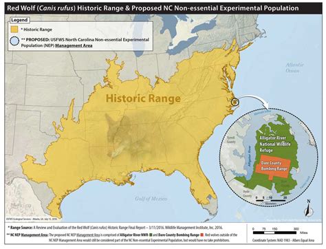 Red Wolf Habitat Map