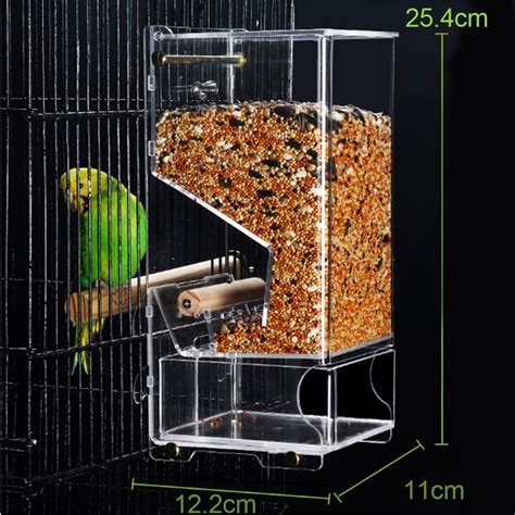 Automatic Bird Feeder Pet Bird Cage Feeder Food Container Transparent ...