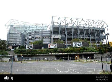 General view from outside the stadium and St James' Metro station ...