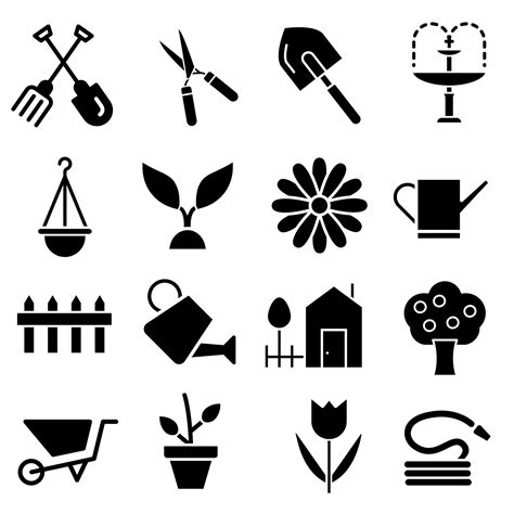 Garden icon vector set. farm illustration sign collection. vegetable ...