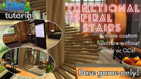 "FUNCTIONAL" SPIRAL STAIRS IN THE SIMS 4?! + more custom furniture w ...