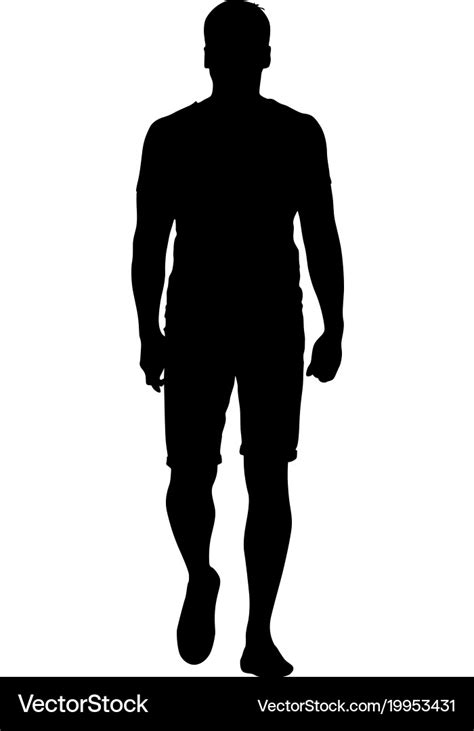 Black silhouette man standing people on white Vector Image